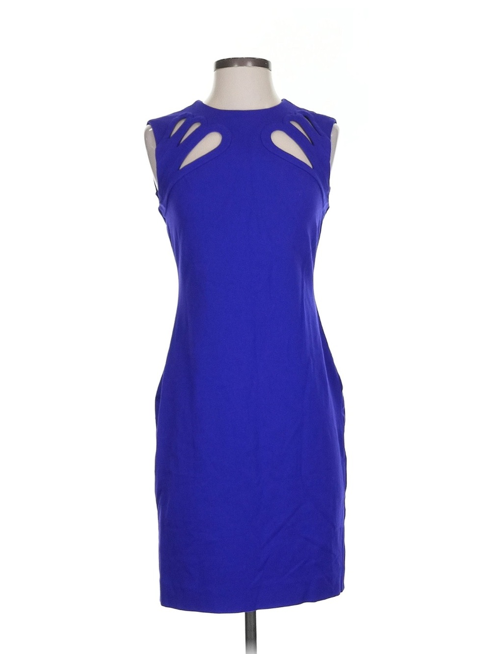 Diane Von Furstenberg DVF Blue Sidra Cut Out Sheath Dress sz 4